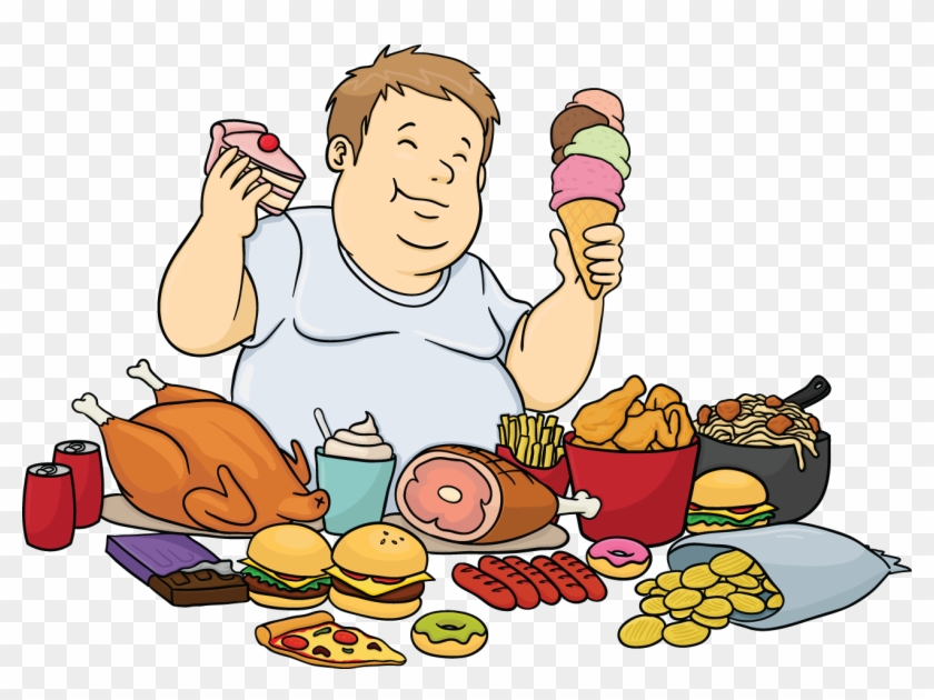 Cartoonfatmanfeast1 - Fat Person Eating Cartoon #387980
