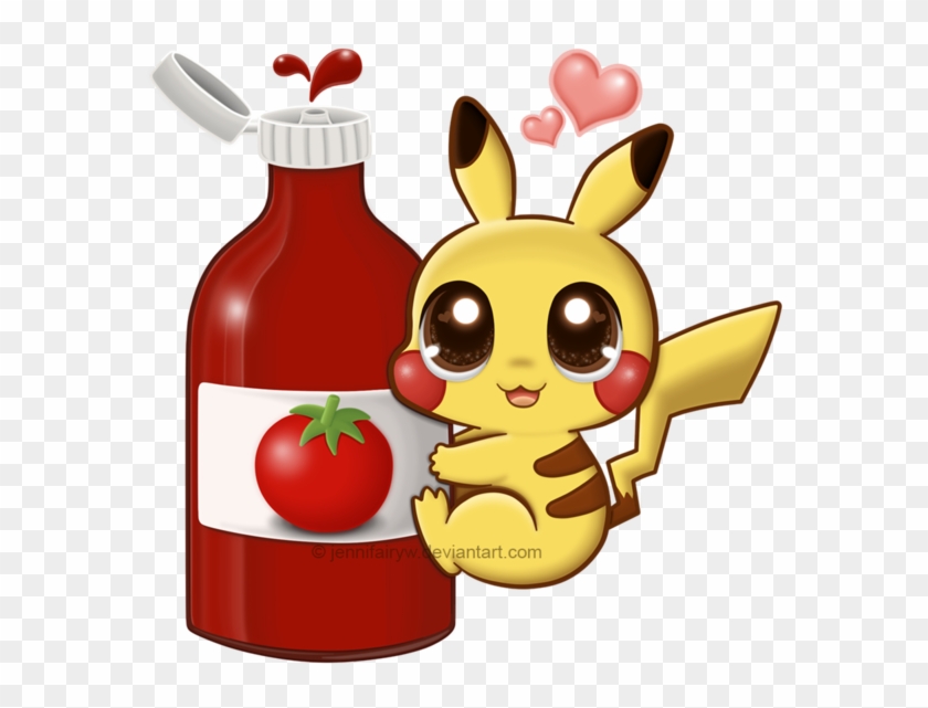 Pikachu's Ketchup By Jennifairyw On Deviantart - Cute Pikachu With Ketchup #387986