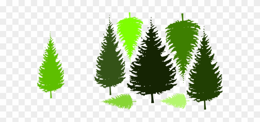 Pine Tree Grouping By Jc Clip Art At Clker - Pine Tree Silhouette #388002