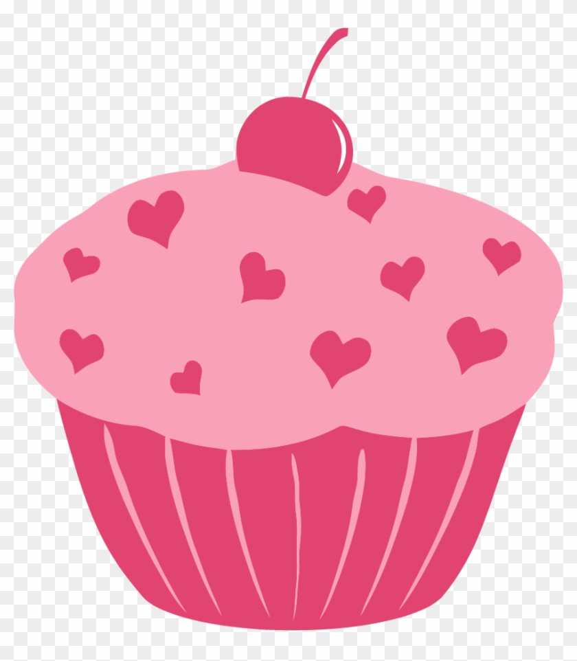Heart Cupcake Clipart Png - Clip Art Pink Cupcake #388200