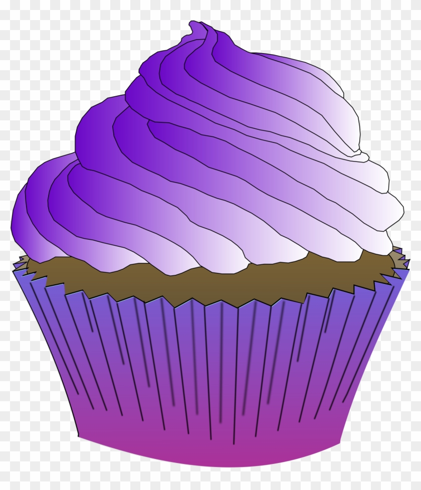 Icing Clipart Chocolate Muffin - Purple Cupcake Clipart #388273