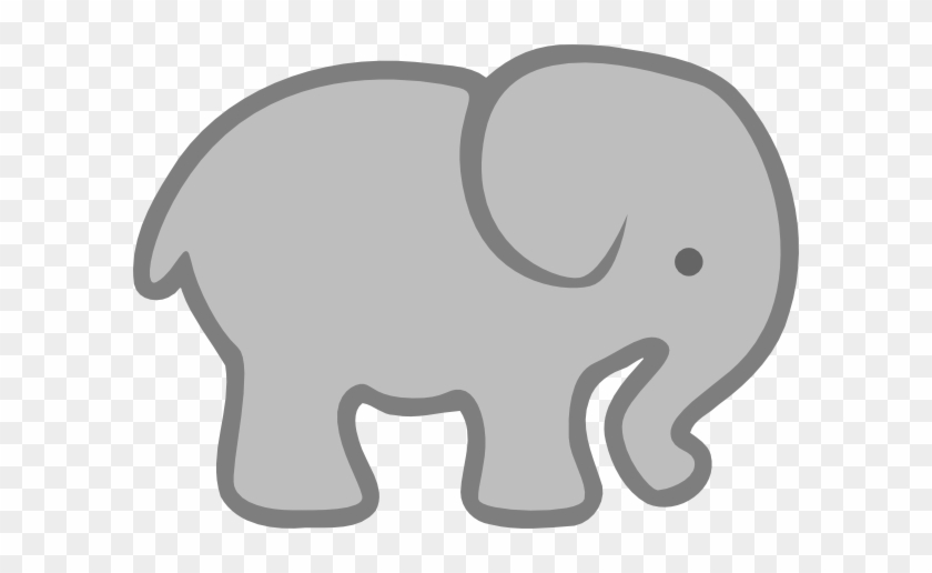 Gray Elephant Outline Clip Art - Pink Elephant Cut Out #388342