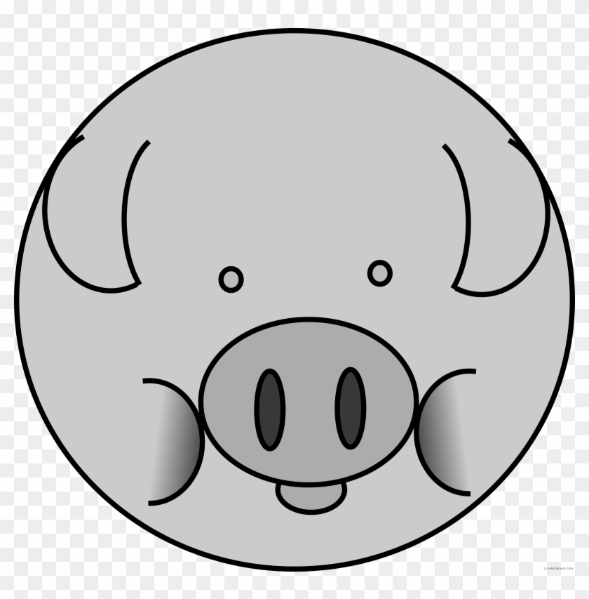 Pig Face Animal Free Black White Clipart Images Clipartblack - Pig Icon #388353