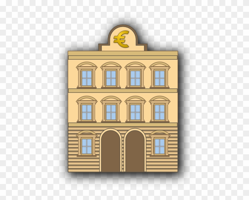 Bank Building With Euro Sign Clip Art At Clker - Bank Clipart #388377