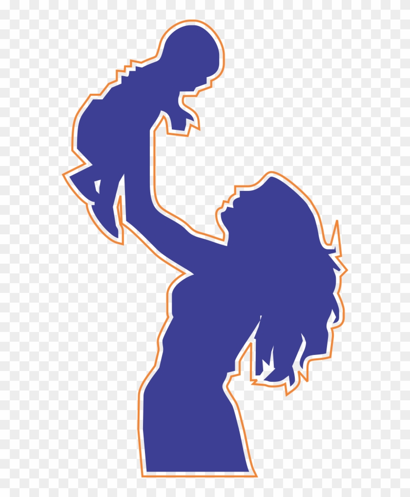 Infant Development Clipart - Mother And Daughter Silhouette #388582