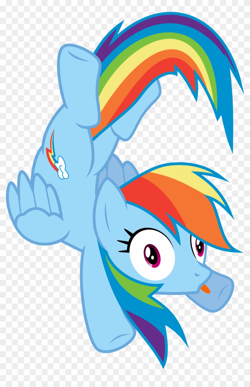 Rainbow Dash Falls By Aqua-pony - Rainbow Dash Falling Vector #388608