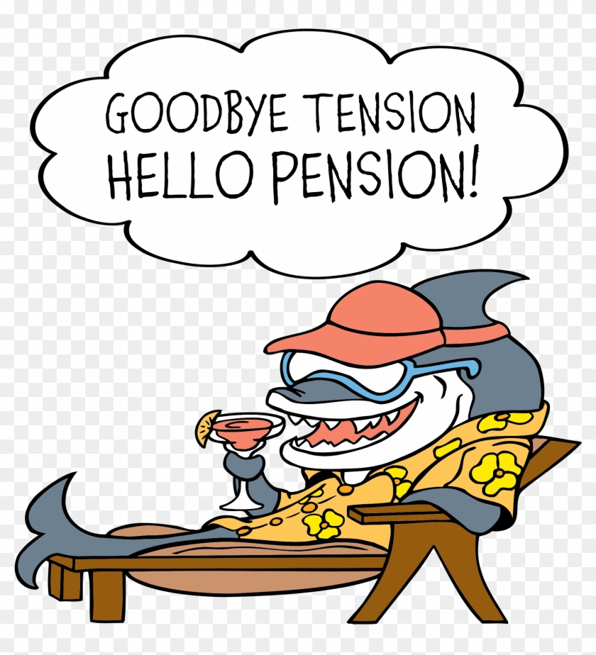 Funny Retirement Clipart - Goodbye Tension Hello Pension Retirement Postcards #388719