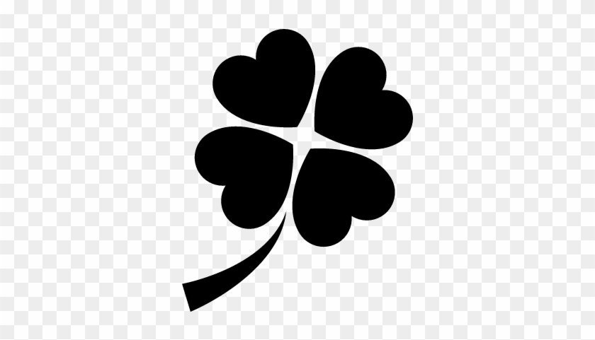 Four-leaf Clover Vector - Trebol De 4 Hojas Negro #388782