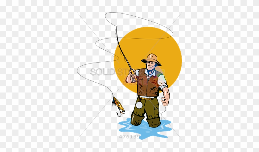 Stock Illustration Of Cartoon Rendition Of Fisherman - Fishing Vector #388888