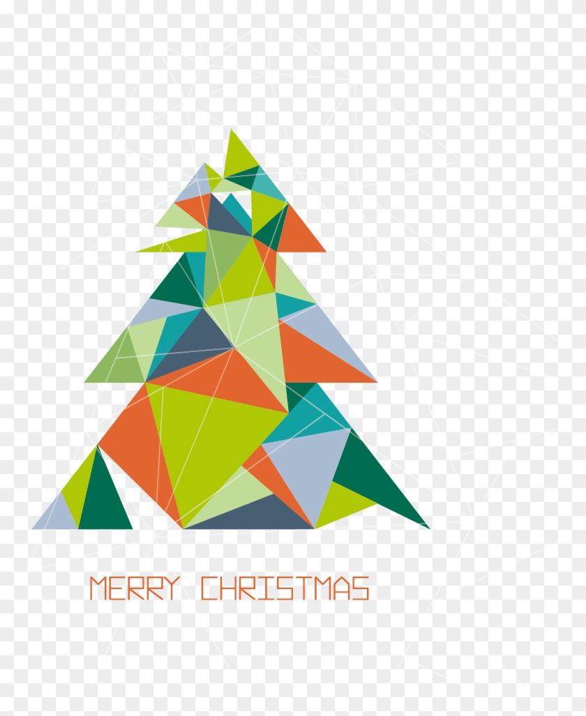 Triangle Christmas Tree Vector Illustration - Triangle Christmas Tree Vector Illustration #388920