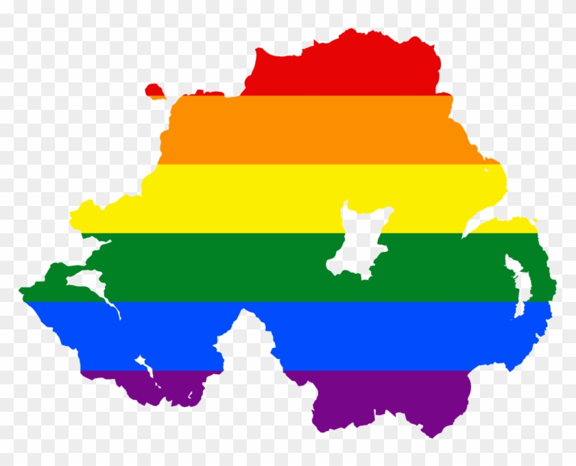 Lgbt Flag Map Of Northern Ireland Cc By-sa - Marriage Equality Northern Ireland #388913