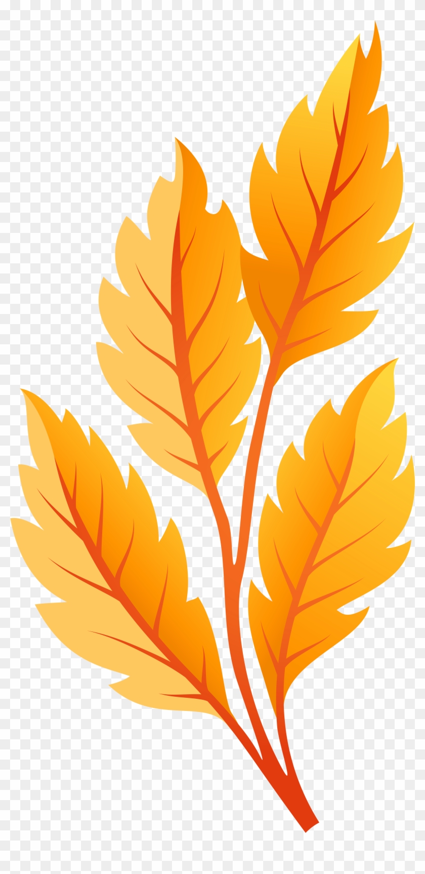 Orange Autumn Leaves Png Clip Art - Orange Leaves Png #388992