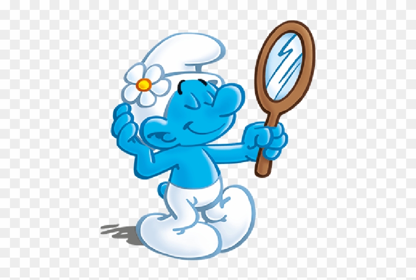 Baby Boy Smurf Holding Mirror - Queens #389072