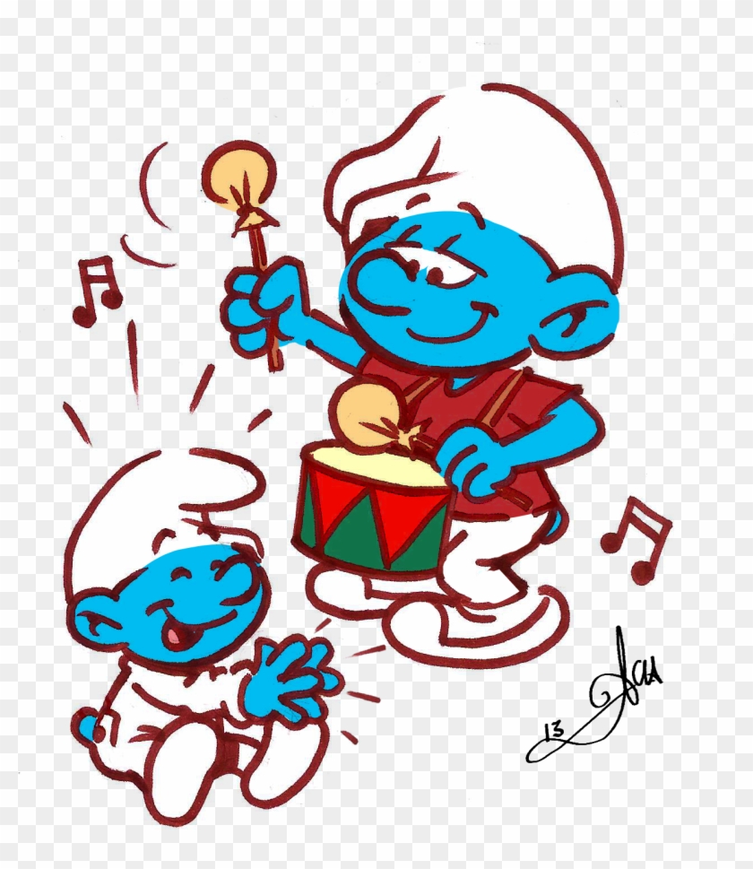 This Year My Xmas Smurf Art Features The Smurflings - Smurfs Pikachu057 #389089