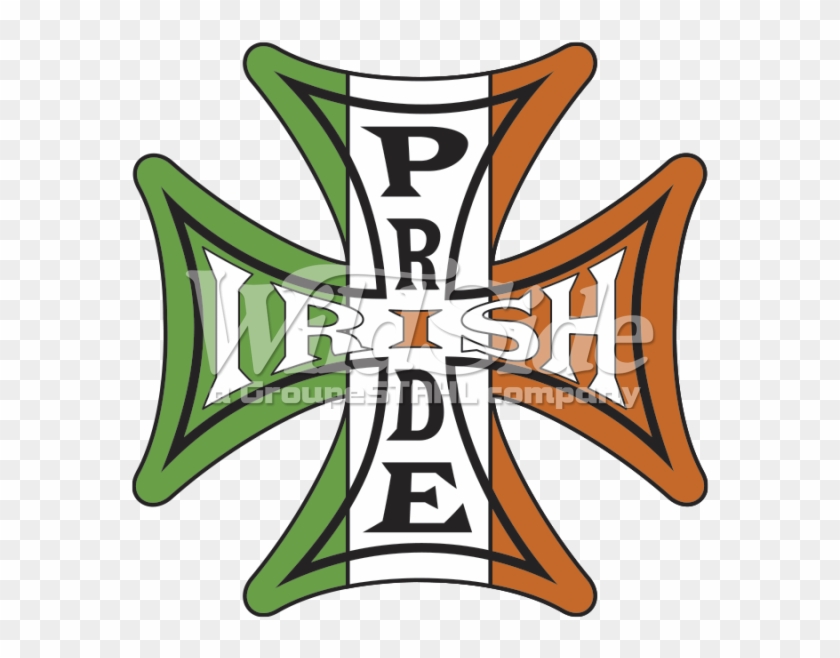 Irish Pride Iron Cross - Irish Pride Ireland Flag Iron Cross Motorcycle Biker #389134