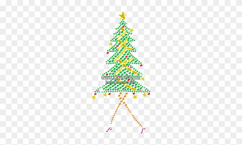 Sparkling Iron On Stone Christmas Tree Transfer For - Christmas Tree #389166
