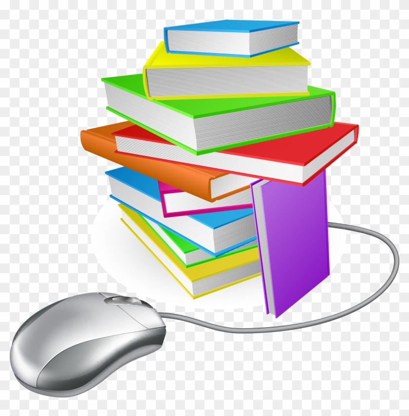 Book Stack Mouse 2012 Za1 - Computer And Book Png #389295