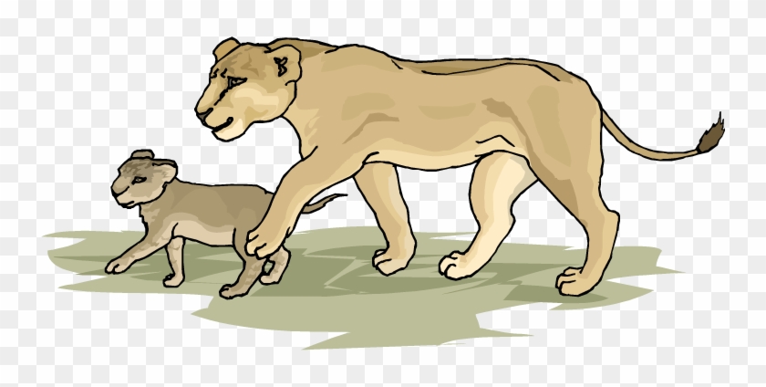 Cub Clipart Lion Cub - Lion And Cub Clip Art #389390