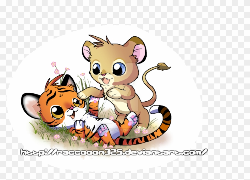 Tiger And Lion Cubs By Celestialgalaxies - Tiger And Lion Anime #389401