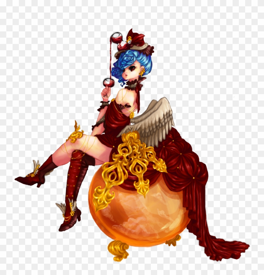 Red Angelic Female Sorcerer Mascot - Steampunk #389464