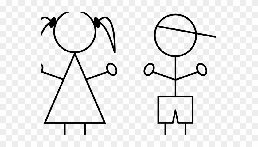 Free Clip Art Stick Figures - Stick Figure Kids Png #389471