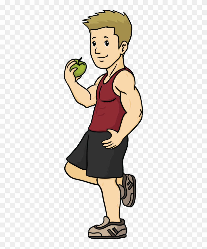 Snack Clipart Healthy Person - Fit Person Cartoon #389478