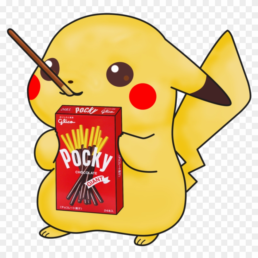 Clip Art Library - Pikachu With Pocky #389508