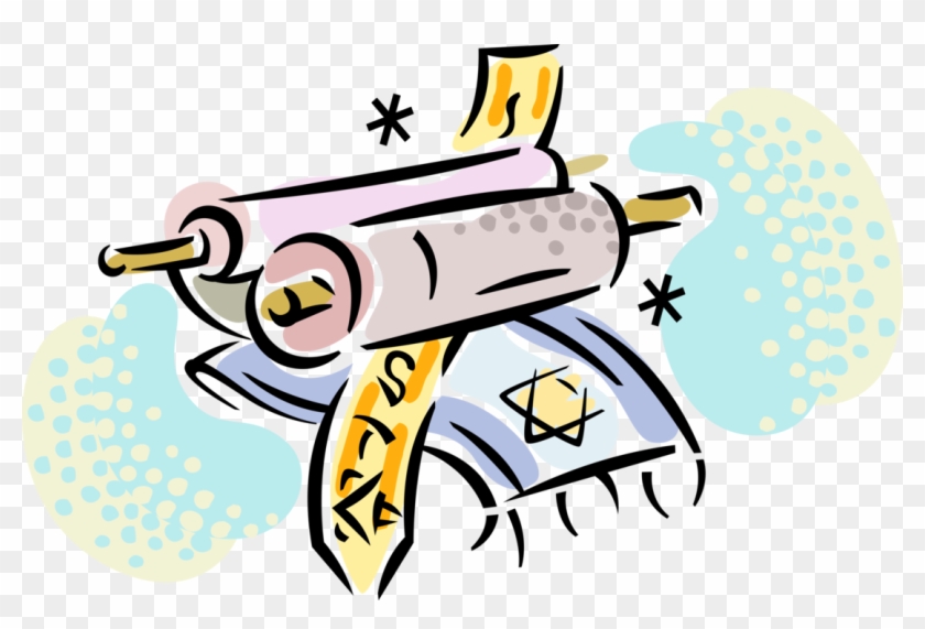 Vector Illustration Of Hebrew Sefer Torah Parchment - Vector Illustration Of Hebrew Sefer Torah Parchment #389557