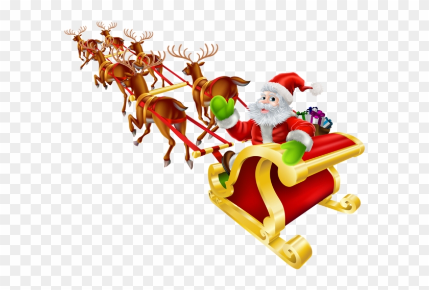 Santa Claus Sled Christmas Reindeer - Santa Claus Sled Christmas Reindeer #389595