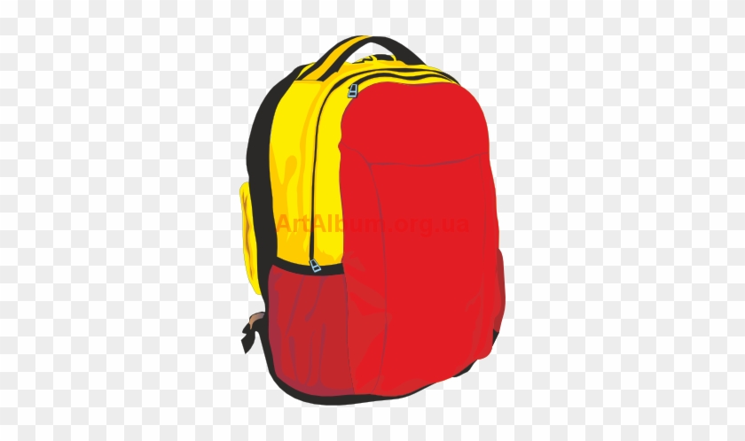 Clipart Yellow-red Backpack - Laptop Bag #389605