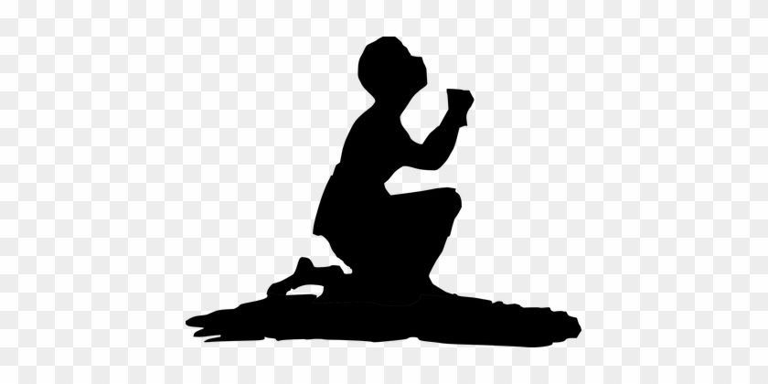 Praying Prayer Kneeling Man Silhouette Per - Prayer #389634