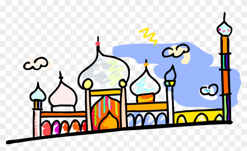 Vector Illustration Of Mosque Place Of Worship For - Islamic Art #389848