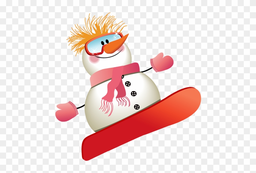 滑雪的雪人 - Snowman Free Vector #389879