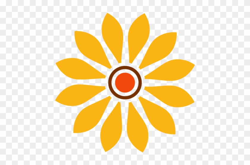 Flat Isolated Sunflower Head Graphic Transparent Png - Sunflower Logo Vector Black #390070