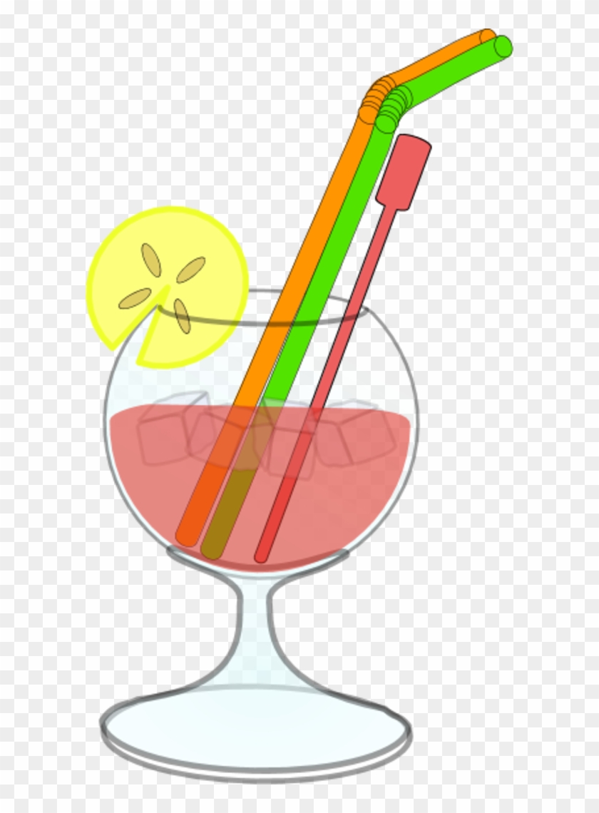 Glass Juice Straw Lemon Ice - Cocktail Clip Art #390083