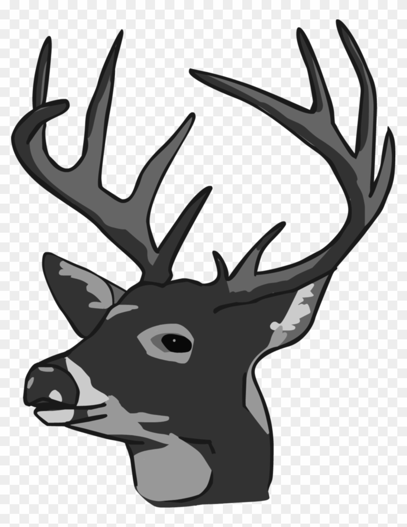 Deer Head Clipart Black And White - Deer Head #390088