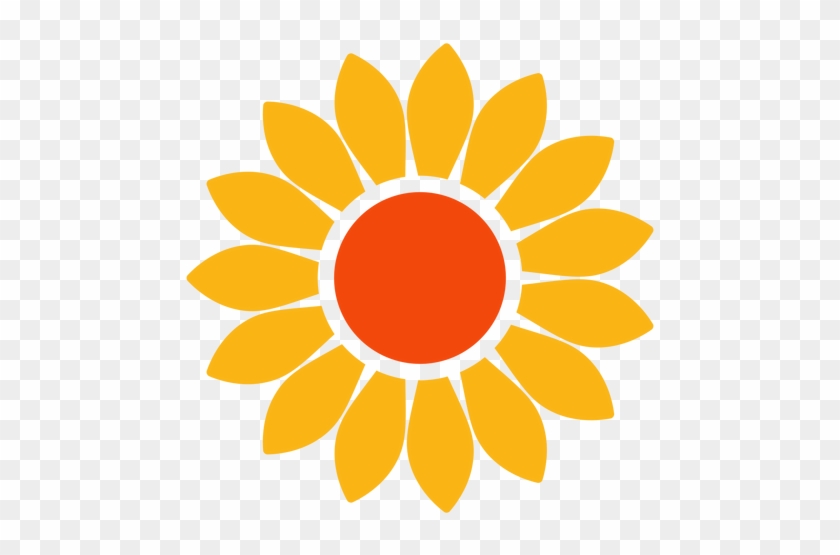 Flat Sunflower Head Vector Transparent Png - Girasol Vector #390106