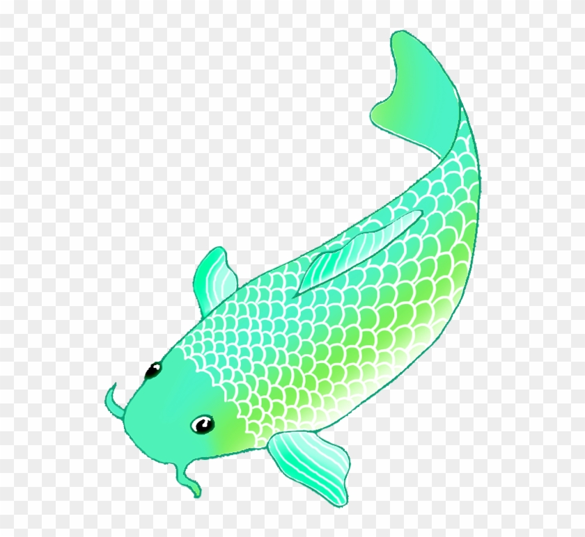 Green Koi Fish Sketch - Koi Fish Gif Png #390153