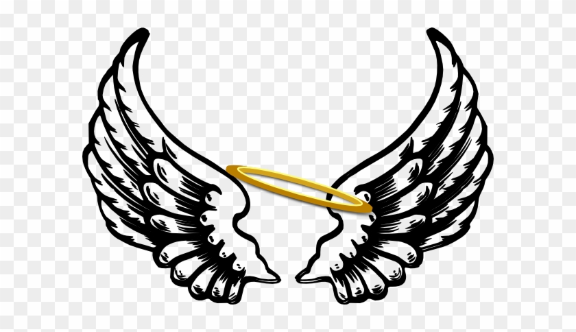 Angel Halo Gfhsdfgh Dsgfdsfgdfg Clip Art - Angel Wings Drawing Simple #390175