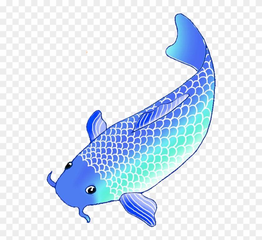 Blue Koi Fish Clip Art - Blue Koi Fish Transparent #390276