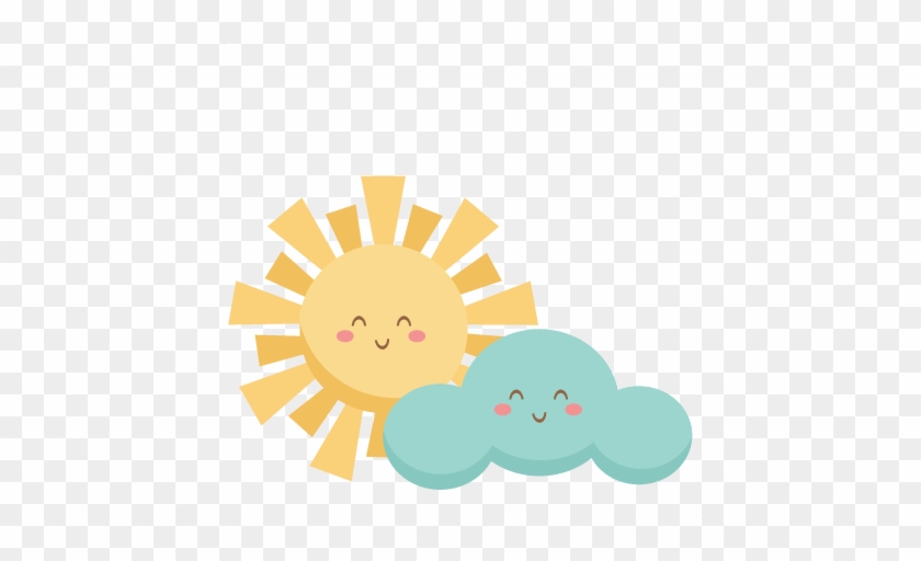 Happy Sun And Cloud Svg Scrapbook Cut File Cute Clipart - Cloud Cute Png #390347