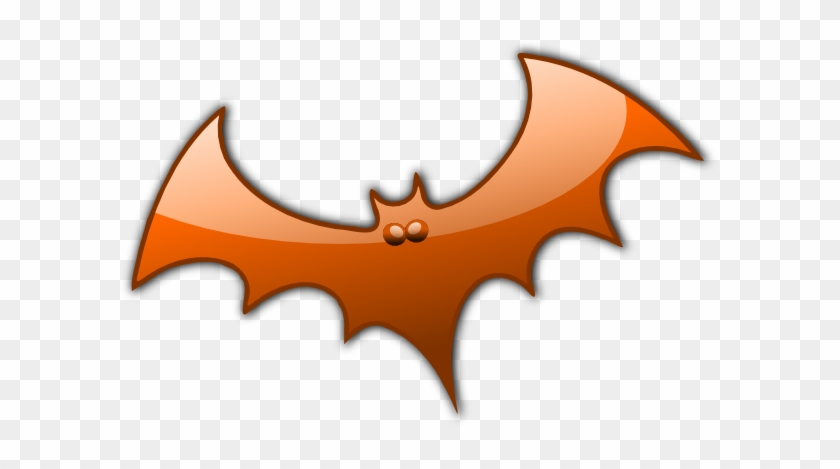 Orange Bat Clip Art At Clker - Small Halloween #390405
