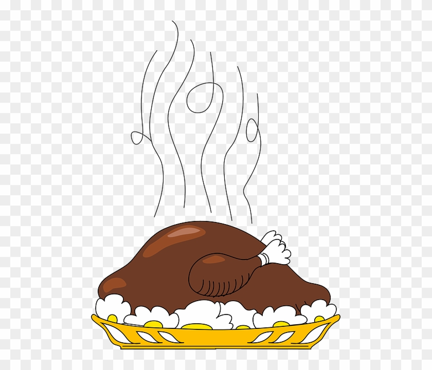 Turkey, Plate, Hot, Smoking, Bird, Animal - Turkey On A Plate #390428