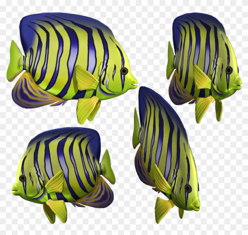 Angelfish Clipart Green Fish - Fish In The Sea Png #390432