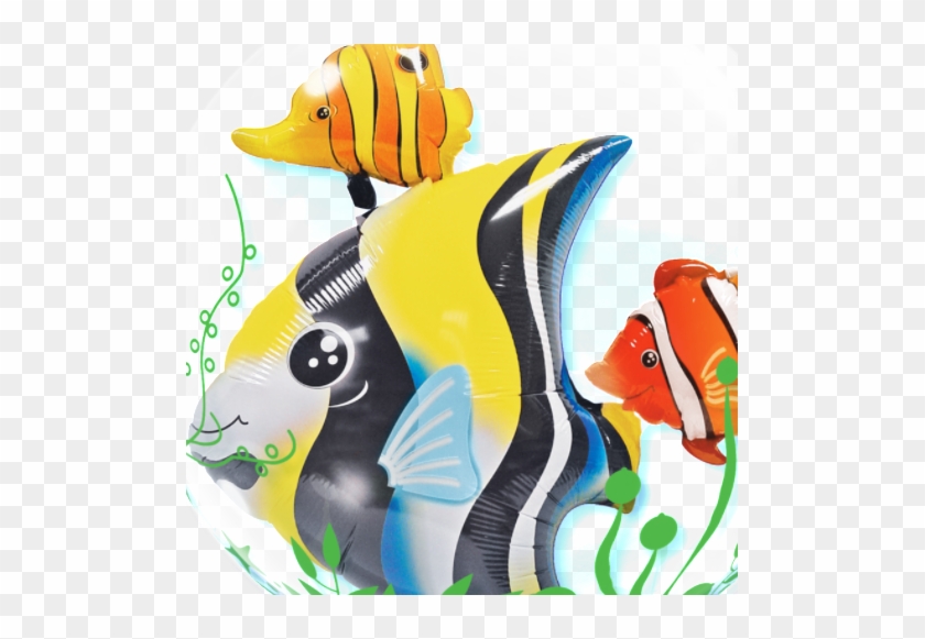 Tropical Fish Double Bubble Balloon 1pc - Qualatex 24 Inch Double Bubble Balloon - Seaweed Tropical #390443