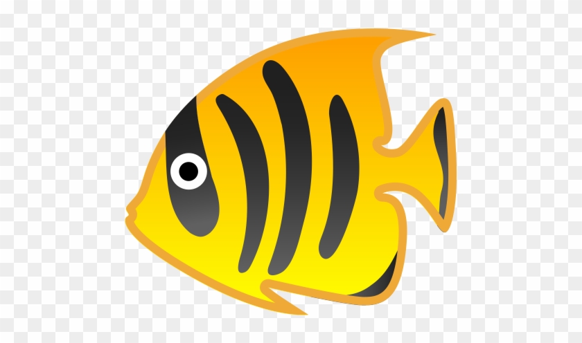 22294 Tropical Fish Icon - Yellow Fish Emoji #390483
