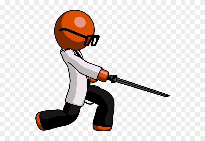 Doctor Scientist Man With Ninja Sword Katana Slicing - Ninjatō #390575