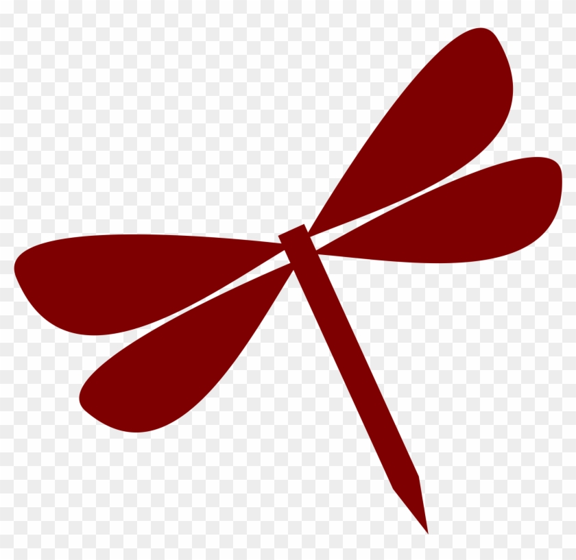 One Color- Flat - Dragonfly Clipart Red #390615