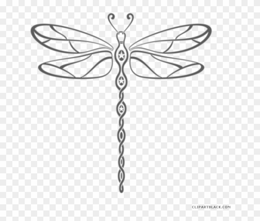Amazing Dragonfly Animal Free Black White Clipart Images - Celtic Dragonfly #390651