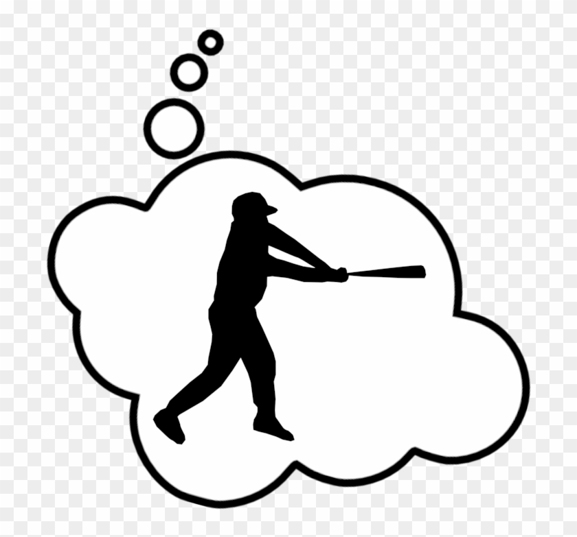 Baseball Player In Thought Bubble By Chillee Wilson - Clip Art Baseball Player #390654